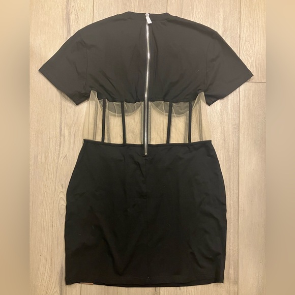 Black Mesh Cutout Dress NWT - Picture 2 of 6